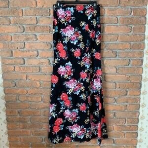 Floral Black Maxi Skirt